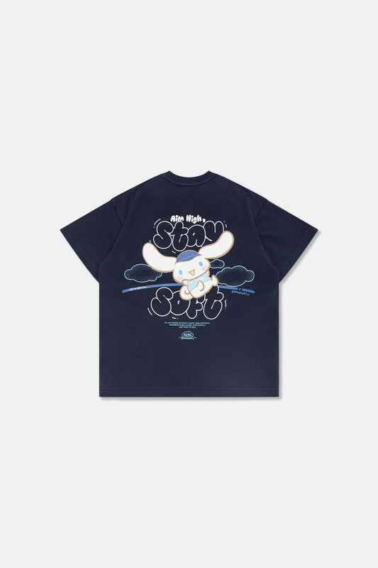 Aim Higher Club ♥ Cinnamoroll Kids Aim High Stay Soft Unisex Tee/ Navy - GROGROCERY