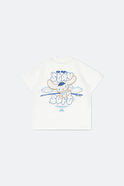 Aim Higher Club ♥ Cinnamoroll Kids Aim High Stay Soft Unisex Tee/ White - GROGROCERY