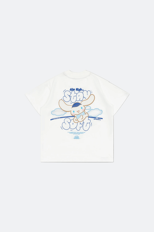 Aim Higher Club ♥ Cinnamoroll Kids Aim High Stay Soft Unisex Tee/ White - GROGROCERY
