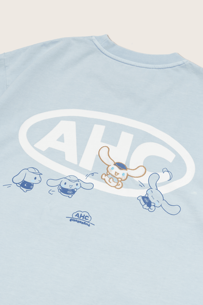 Aim Higher Club ♥ Cinnamoroll Kids Jumping on the Cloud Unisex Tee/ Washed Baby Blue - GROGROCERY