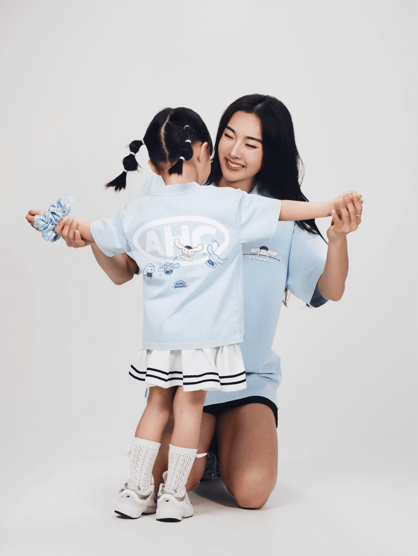 Aim Higher Club ♥ Cinnamoroll Kids Jumping on the Cloud Unisex Tee/ Washed Baby Blue - GROGROCERY