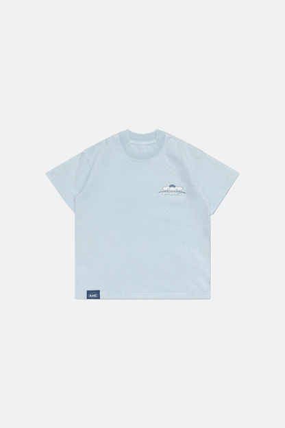 Aim Higher Club ♥ Cinnamoroll Kids Jumping on the Cloud Unisex Tee/ Washed Baby Blue - GROGROCERY