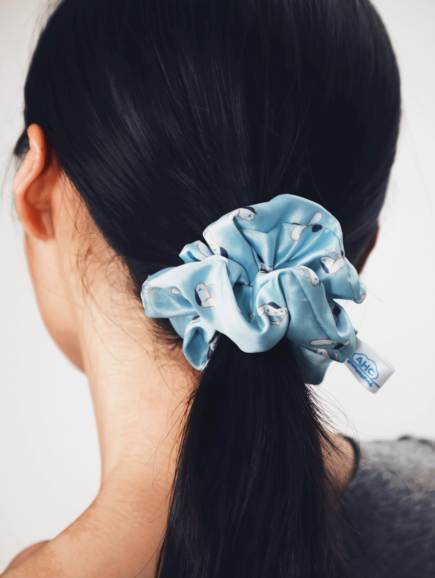 Aim Higher Club ♥ Cinnamoroll Monogram Scrunchie/ Baby Blue - GROGROCERY