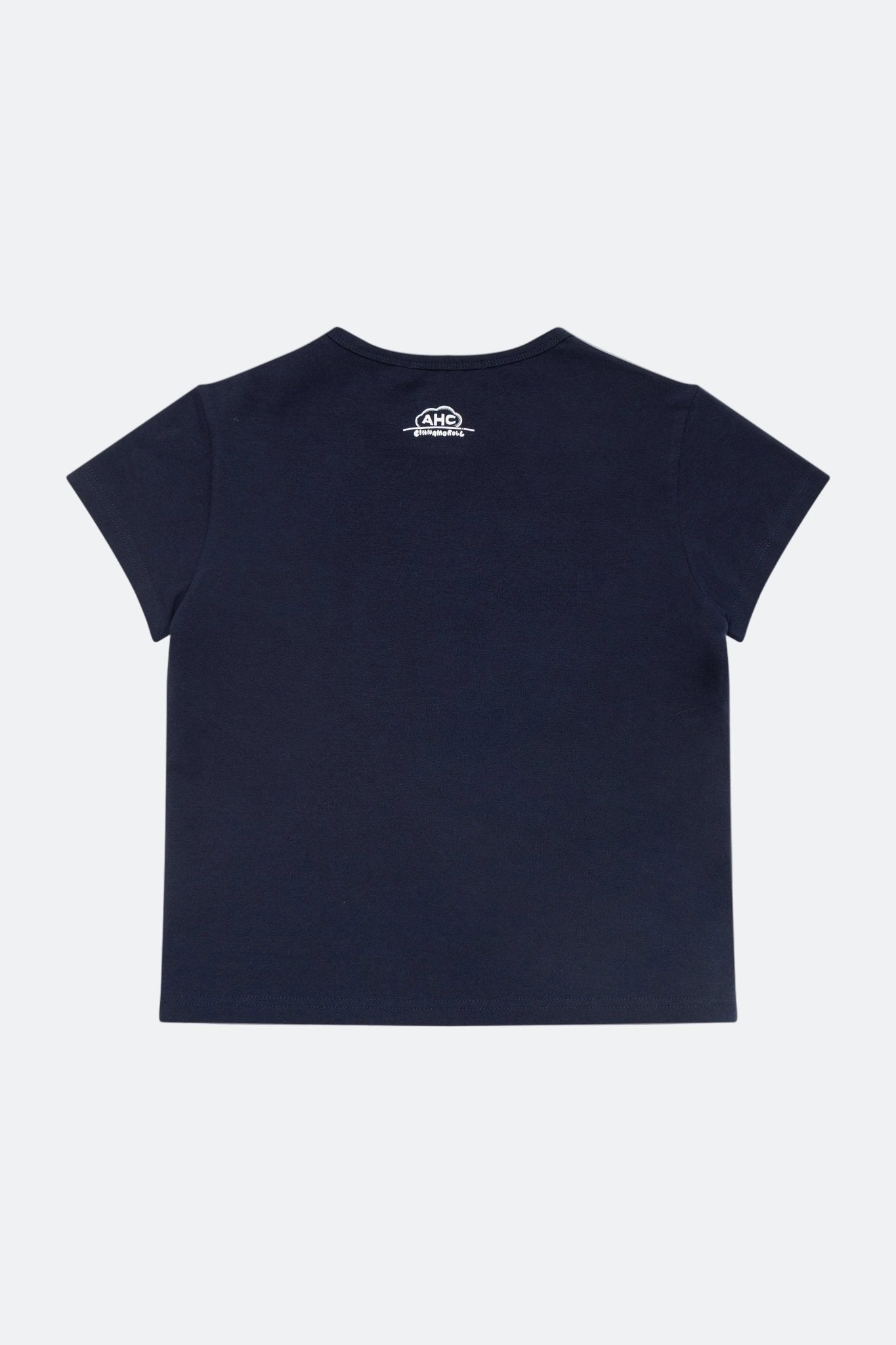 Aim Higher Club ♥ Cinnamoroll On The Bar Embroidery Women Fitted Tee /Navy - GROGROCERY