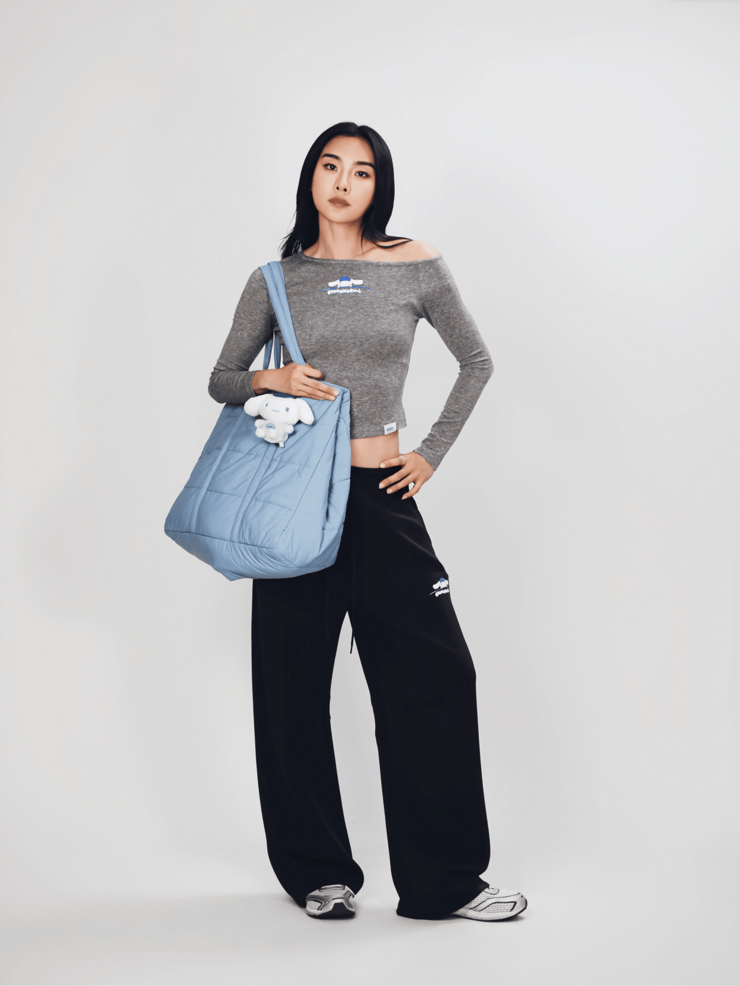 Aim Higher Club ♥ Cinnamoroll On The Bar Wide Comfy Pants/ Navy - GROGROCERY
