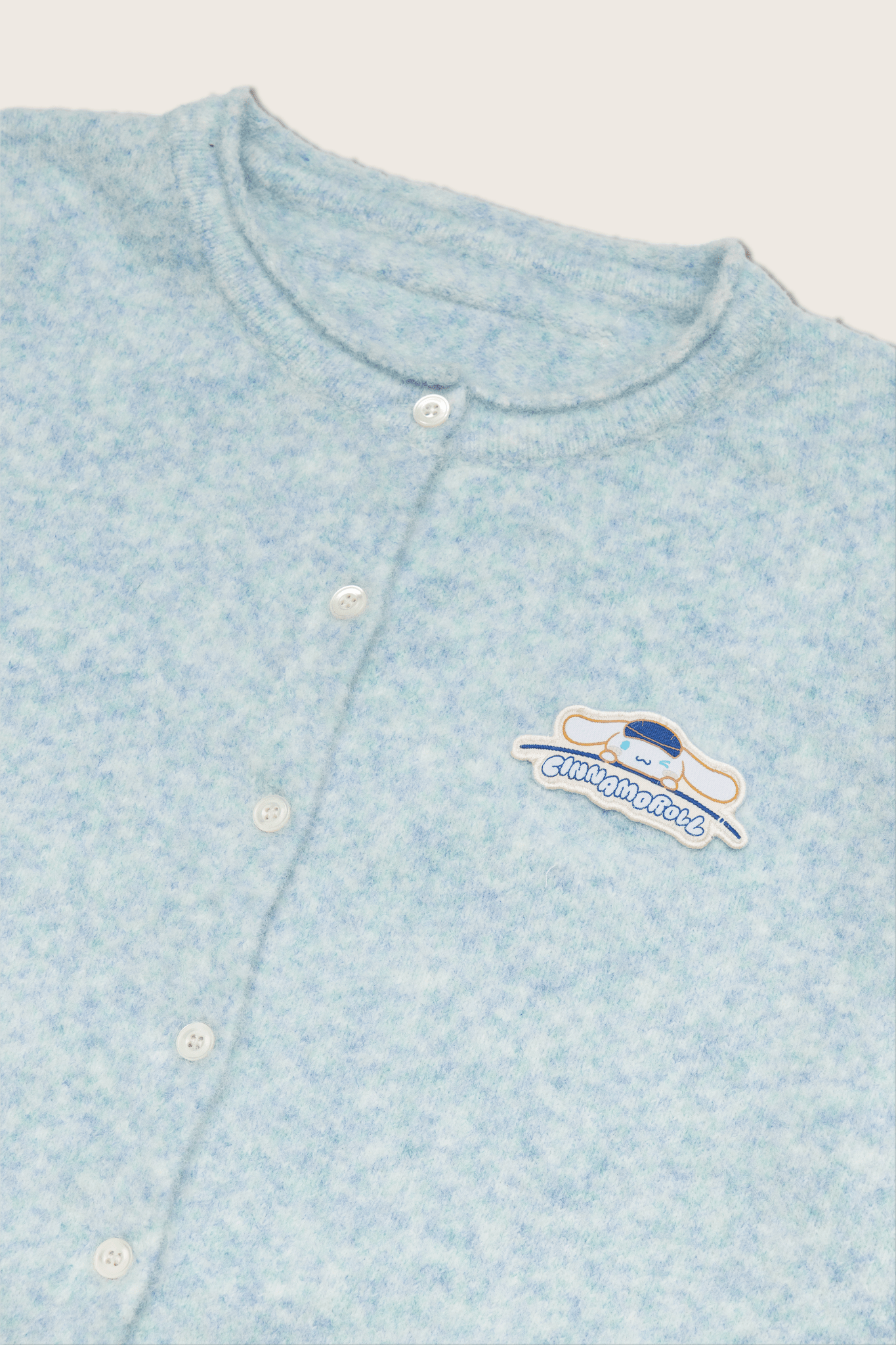 Aim Higher Club ♥ Cinnamoroll On The Bar Women Knit Cardigan/ Flecking Baby Blue - GROGROCERY