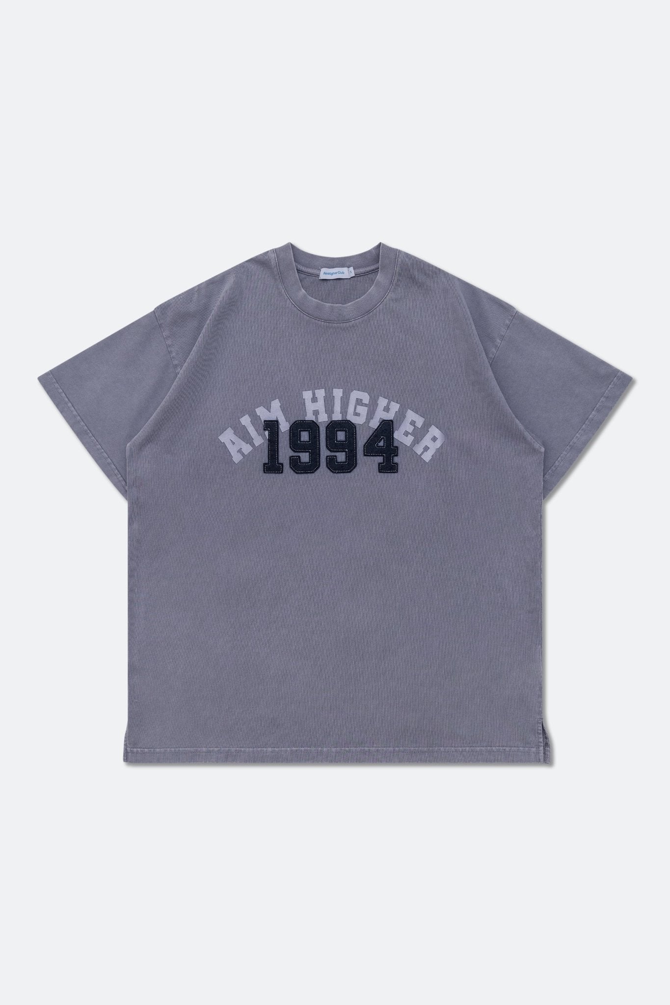 Aim Higher Club College Emblem Unisex Tee / Wash Light Charcoal - GROGROCERY