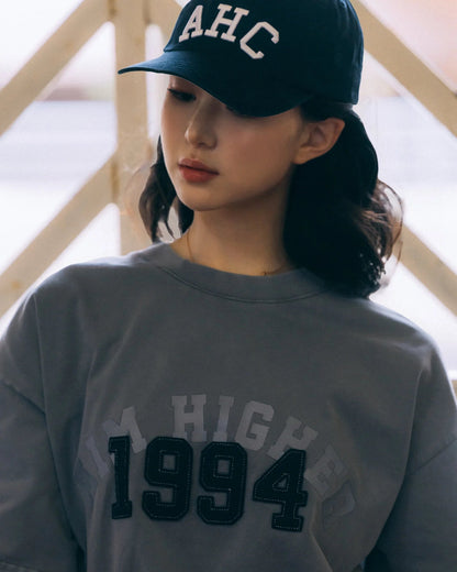 Aim Higher Club College Emblem Unisex Tee / Wash Light Charcoal - GROGROCERY