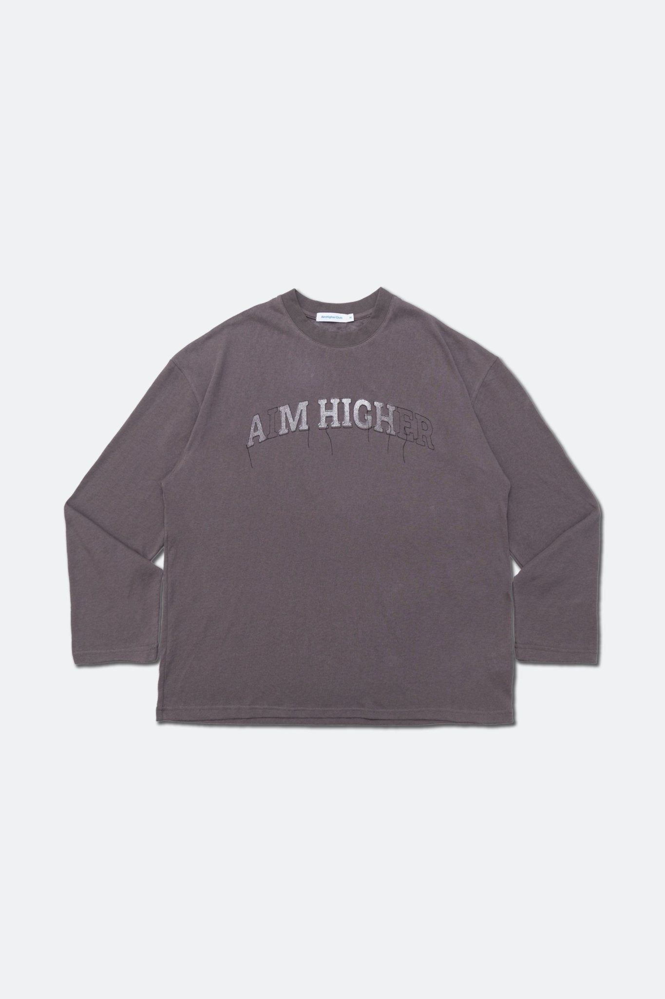 Aim Higher Club College Unisex Long Tee/ Grey - GROGROCERY
