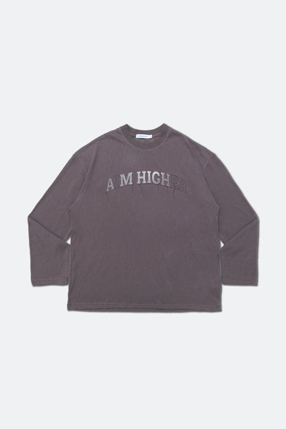 Aim Higher Club College Unisex Long Tee/ Grey - GROGROCERY