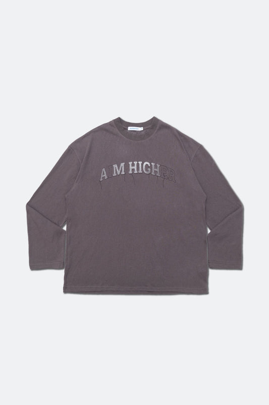 Aim Higher Club College Unisex Long Tee/ Grey - GROGROCERY