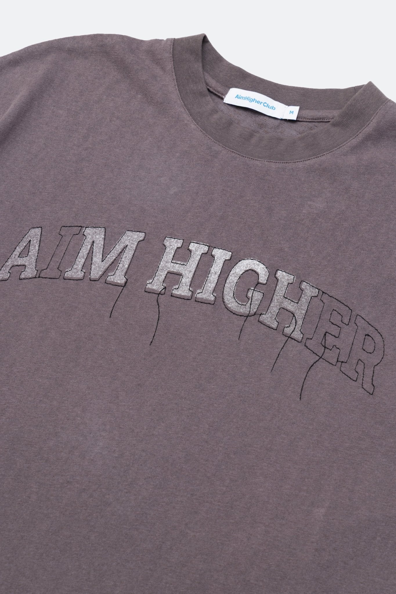 Aim Higher Club College Unisex Long Tee/ Grey - GROGROCERY