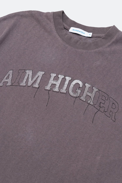 Aim Higher Club College Unisex Long Tee/ Grey - GROGROCERY
