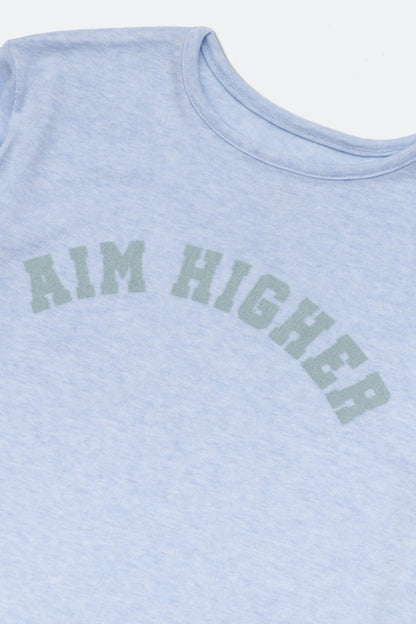 Aim Higher Club College Women Long Sleeve Top/ Heather Baby Blue - GROGROCERY