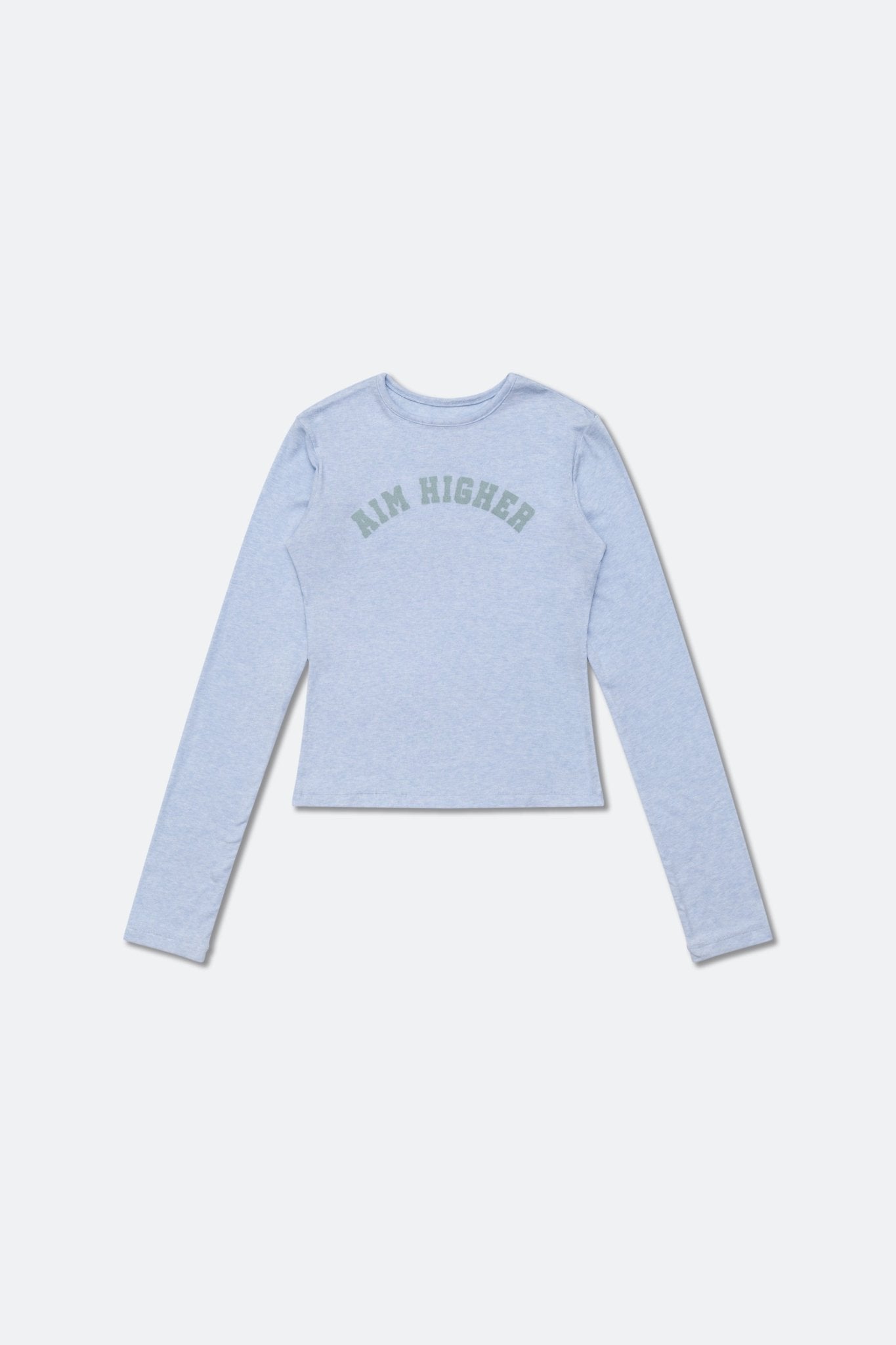 Aim Higher Club College Women Long Sleeve Top/ Heather Baby Blue - GROGROCERY