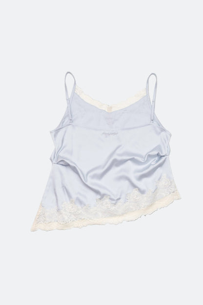 Aim Higher Club Core Asymmetric Lace Camisole Top/ Baby Blue - GROGROCERY