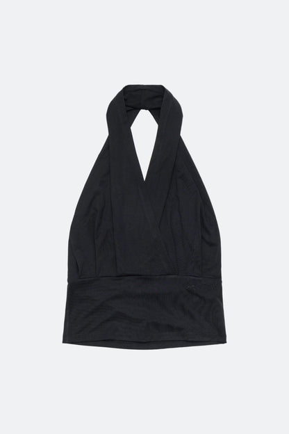 Aim Higher Club Core Cowl Neck Halter Top / Black - GROGROCERY