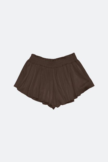 Aim Higher Club Core Flare Ruffle Shorts/ Chocolate - GROGROCERY