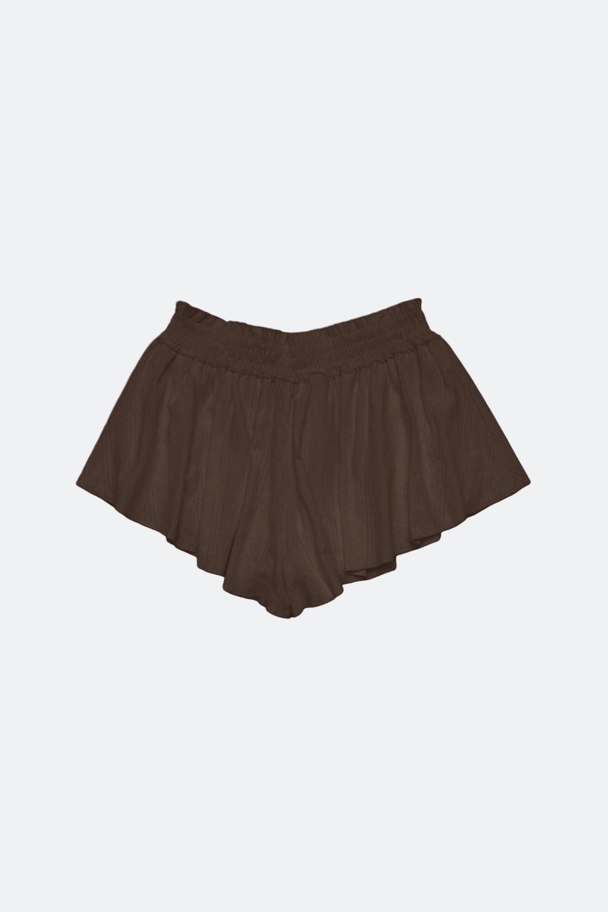 Aim Higher Club Core Flare Ruffle Shorts/ Chocolate - GROGROCERY