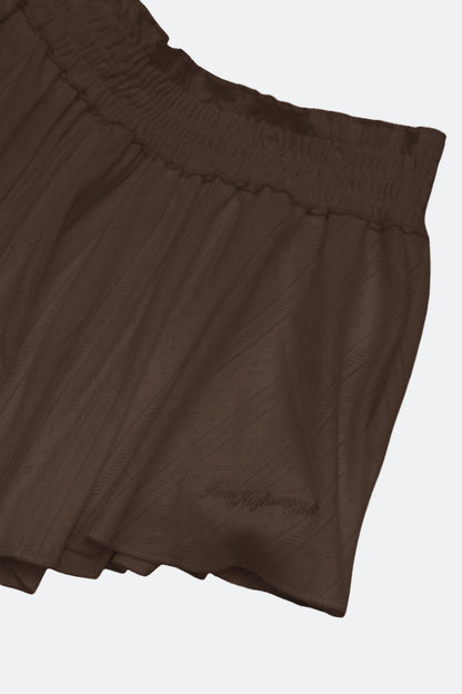 Aim Higher Club Core Flare Ruffle Shorts/ Chocolate - GROGROCERY