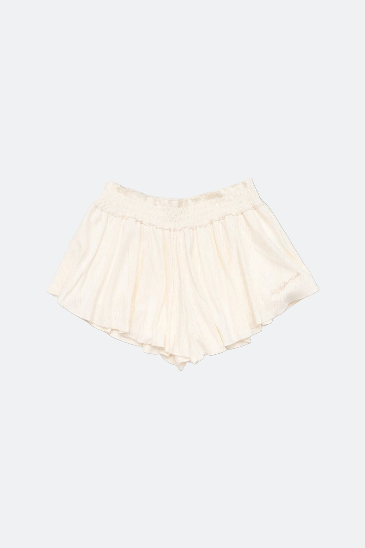 Aim Higher Club Core Flare Ruffle Shorts/ Off White - GROGROCERY
