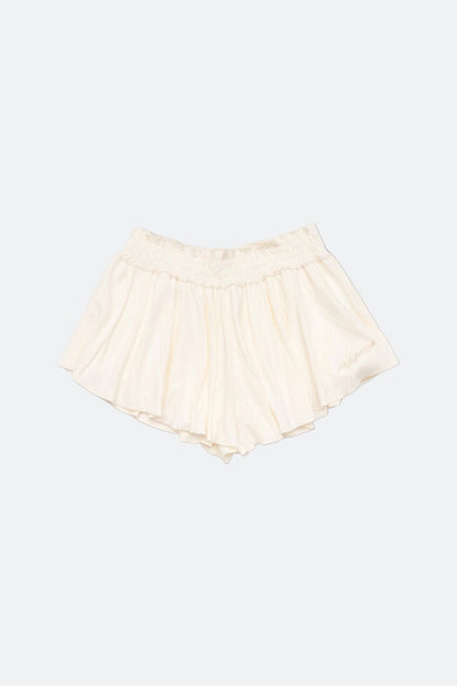 Aim Higher Club Core Flare Ruffle Shorts/ Off White - GROGROCERY