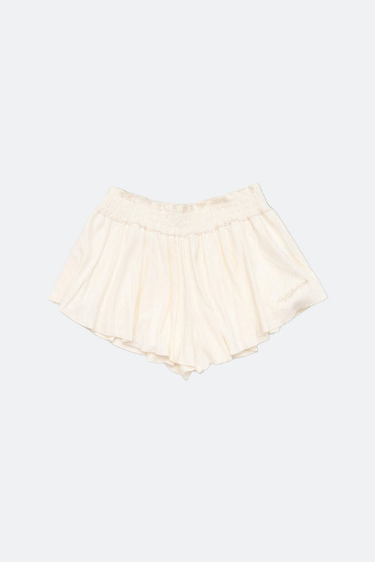 Aim Higher Club Core Flare Ruffle Shorts/ Off White - GROGROCERY