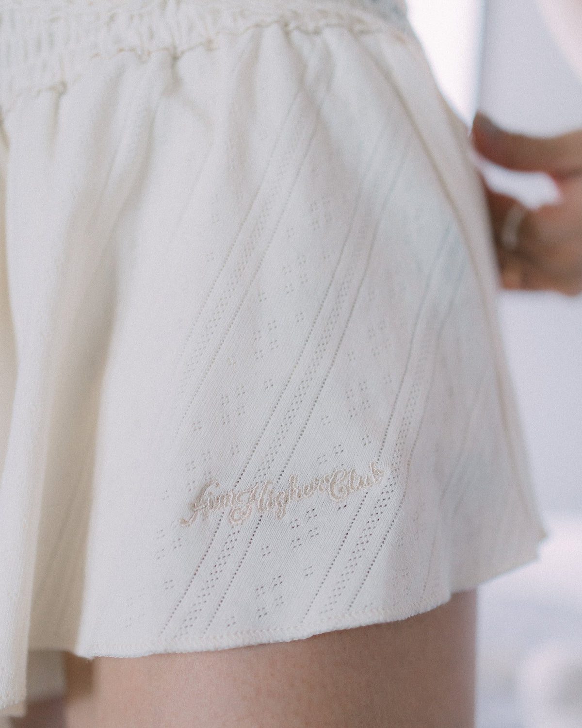 Aim Higher Club Core Flare Ruffle Shorts/ Off White - GROGROCERY