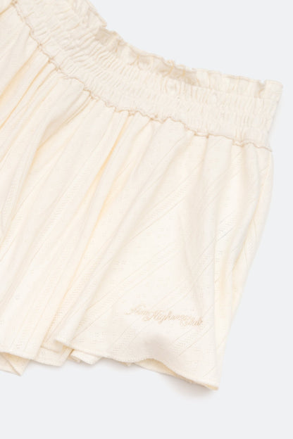Aim Higher Club Core Flare Ruffle Shorts/ Off White - GROGROCERY