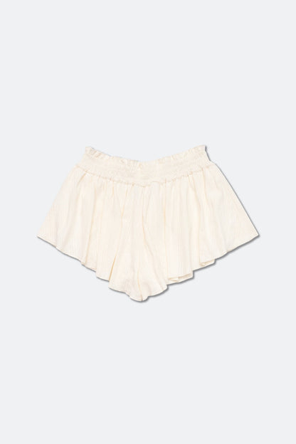 Aim Higher Club Core Flare Ruffle Shorts/ Off White - GROGROCERY