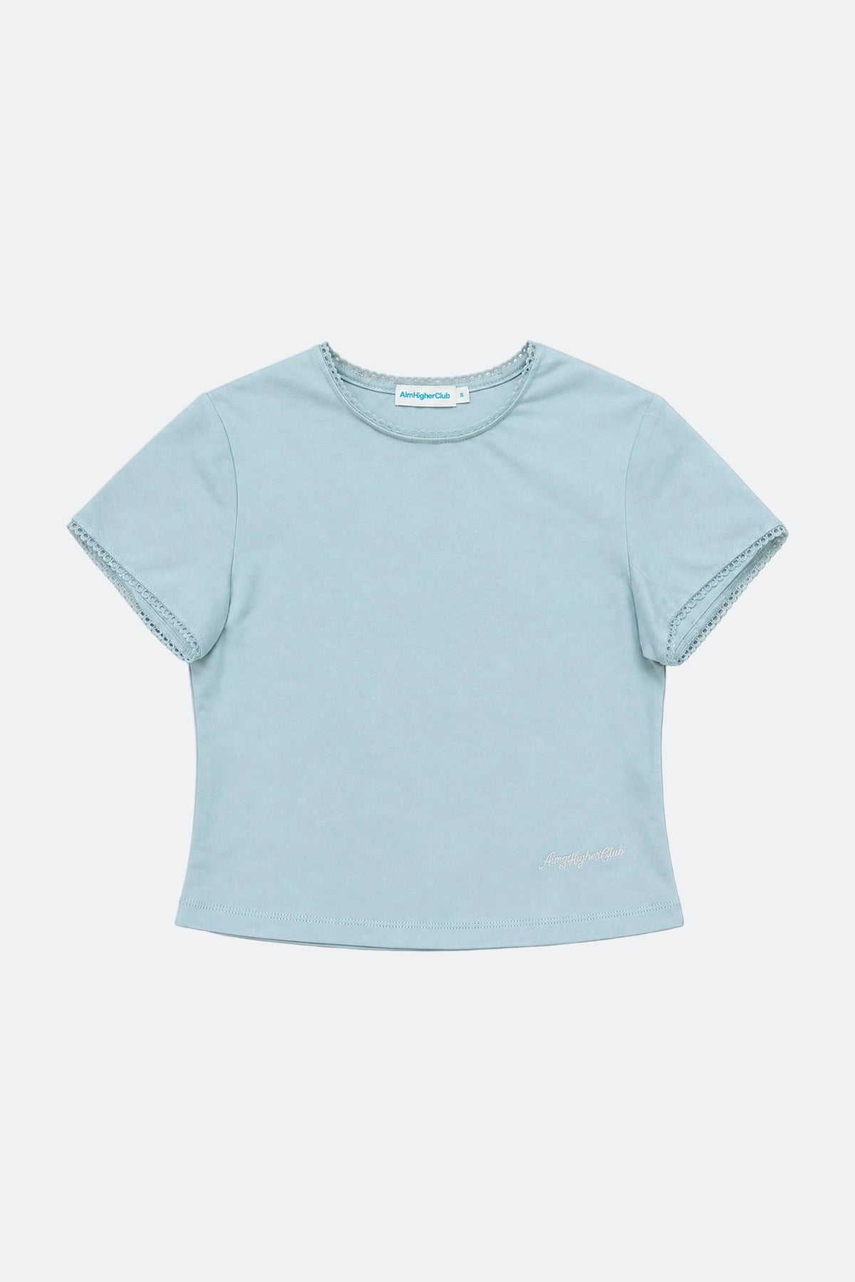Aim Higher Club Core Lace-trim Women Tee/ Aqua - GROGROCERY