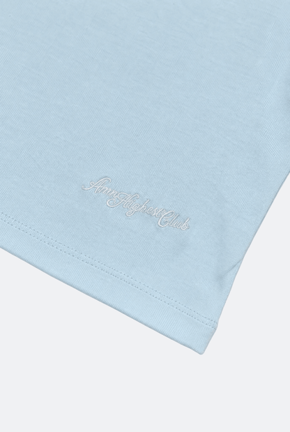 Aim Higher Club Core Lace-trim Women Tee/ Aqua - GROGROCERY