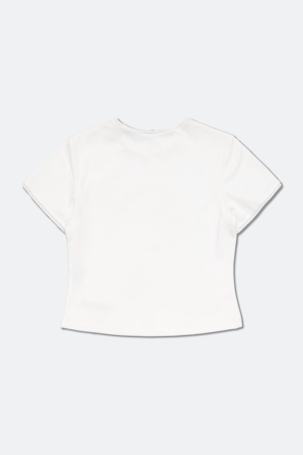Aim Higher Club Core Lace-trim Women Tee/ Off White - GROGROCERY
