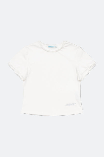 Aim Higher Club Core Lace-trim Women Tee/ Off White - GROGROCERY