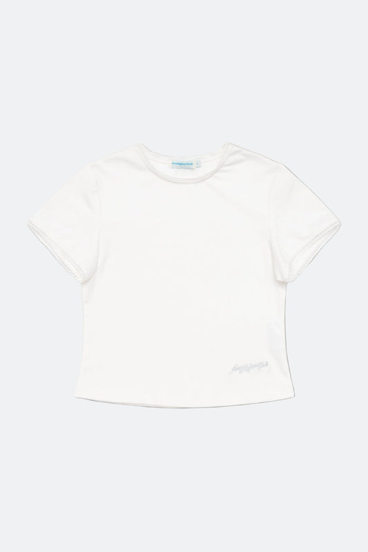 Aim Higher Club Core Lace-trim Women Tee/ Off White - GROGROCERY
