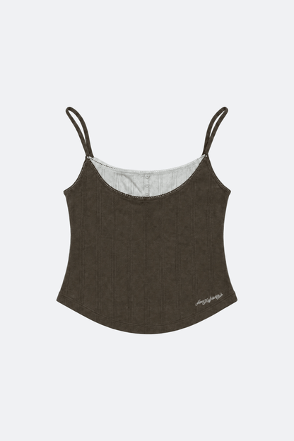 Aim Higher Club Core Layered Camisole/ Chocolate-Pale Baby Blue - GROGROCERY