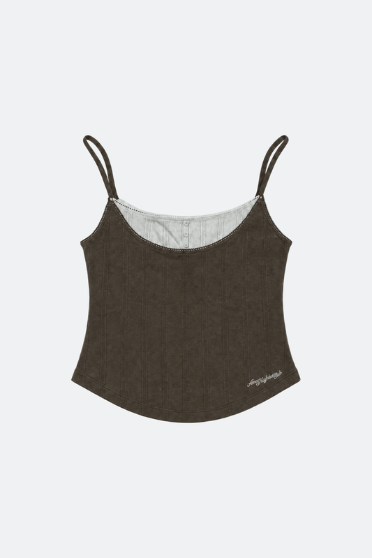 Aim Higher Club Core Layered Camisole/ Chocolate-Pale Baby Blue - GROGROCERY