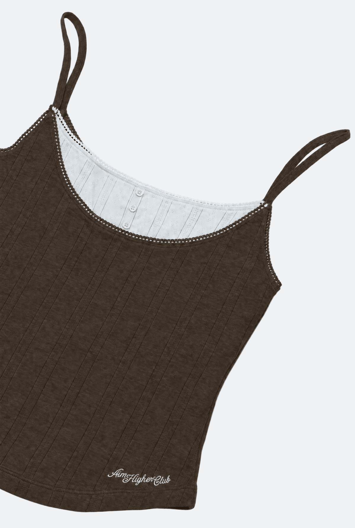 Aim Higher Club Core Layered Camisole/ Chocolate-Pale Baby Blue - GROGROCERY