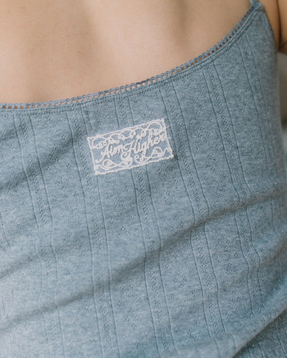 Aim Higher Club Core Layered Camisole/ Grey-Off White - GROGROCERY