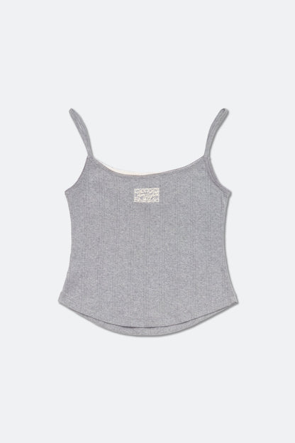 Aim Higher Club Core Layered Camisole/ Grey-Off White - GROGROCERY