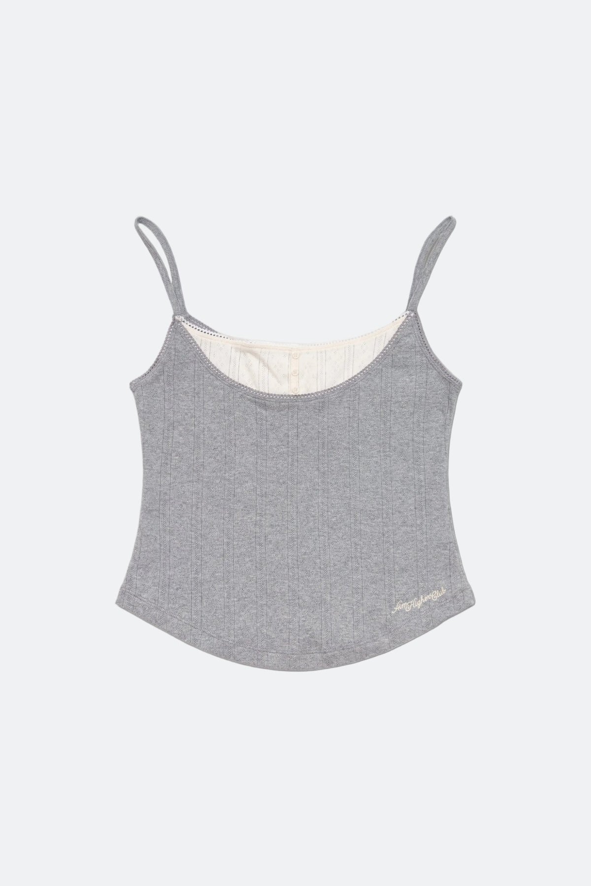 Aim Higher Club Core Layered Camisole/ Grey-Off White - GROGROCERY