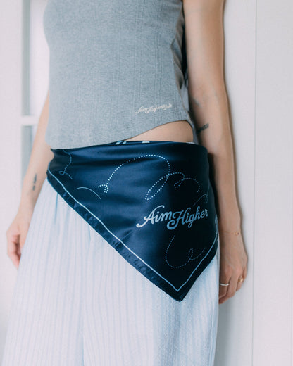 Aim Higher Club Core Satin Bandana/ Navy - GROGROCERY