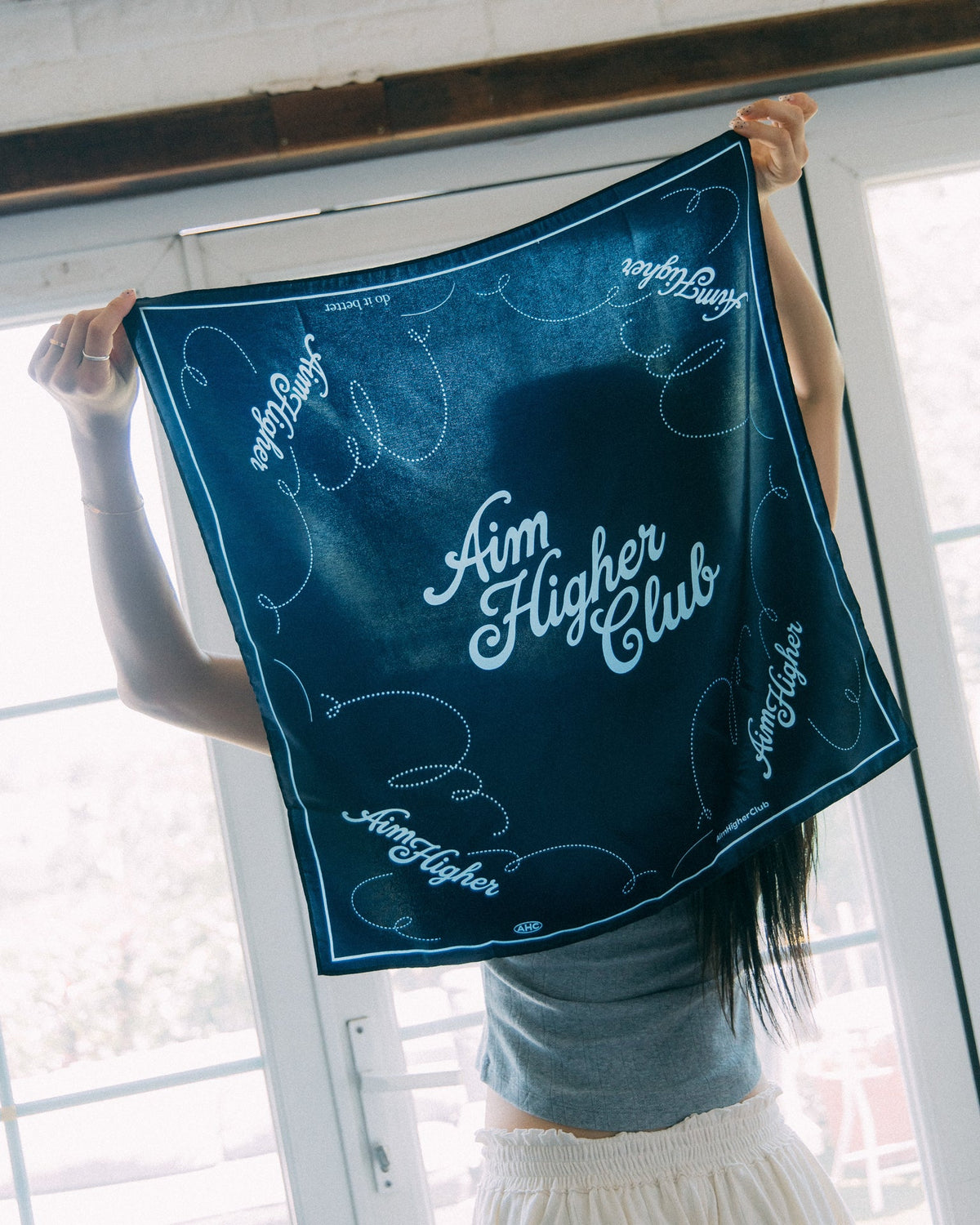 Aim Higher Club Core Satin Bandana/ Navy - GROGROCERY
