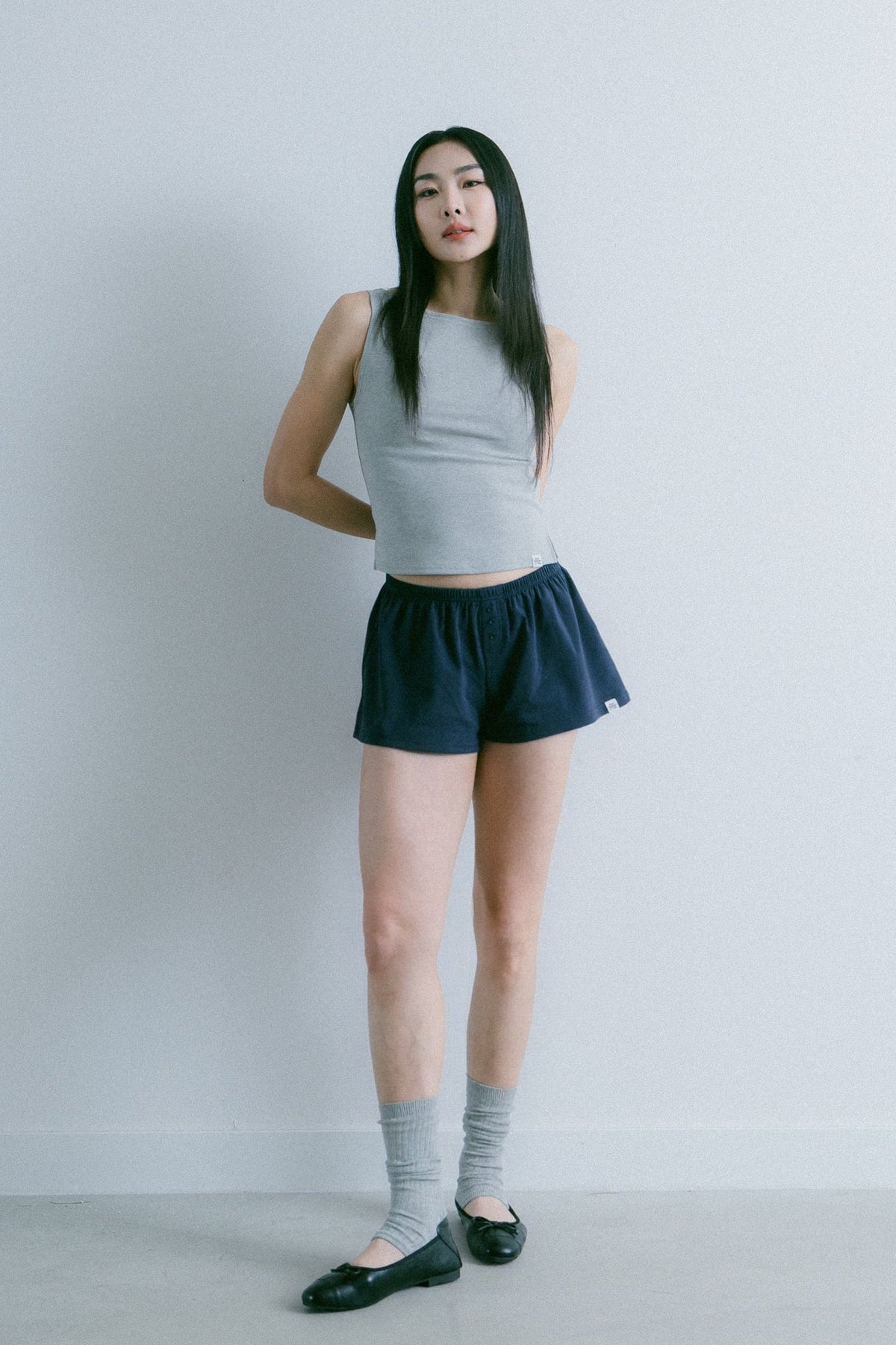 Aim Higher Club Essential Flare Mini Shorts/ Navy - GROGROCERY