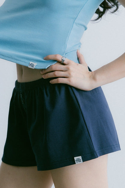 Aim Higher Club Essential Flare Mini Shorts/ Navy - GROGROCERY