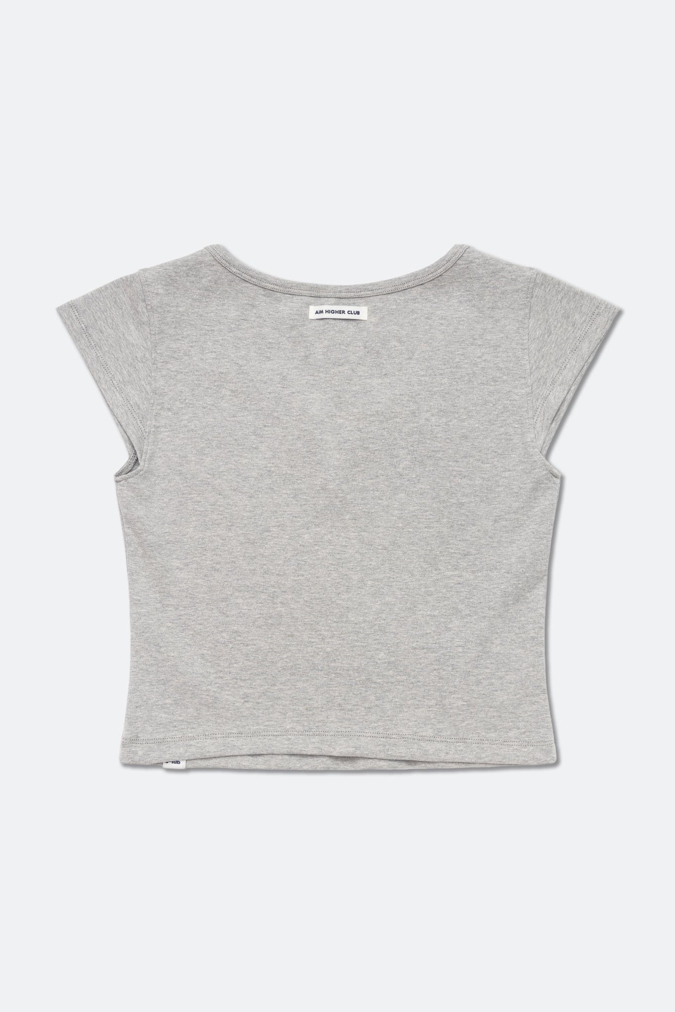 Aim Higher Club Essential V Neck Crop Tee/ Flecking Grey - GROGROCERY