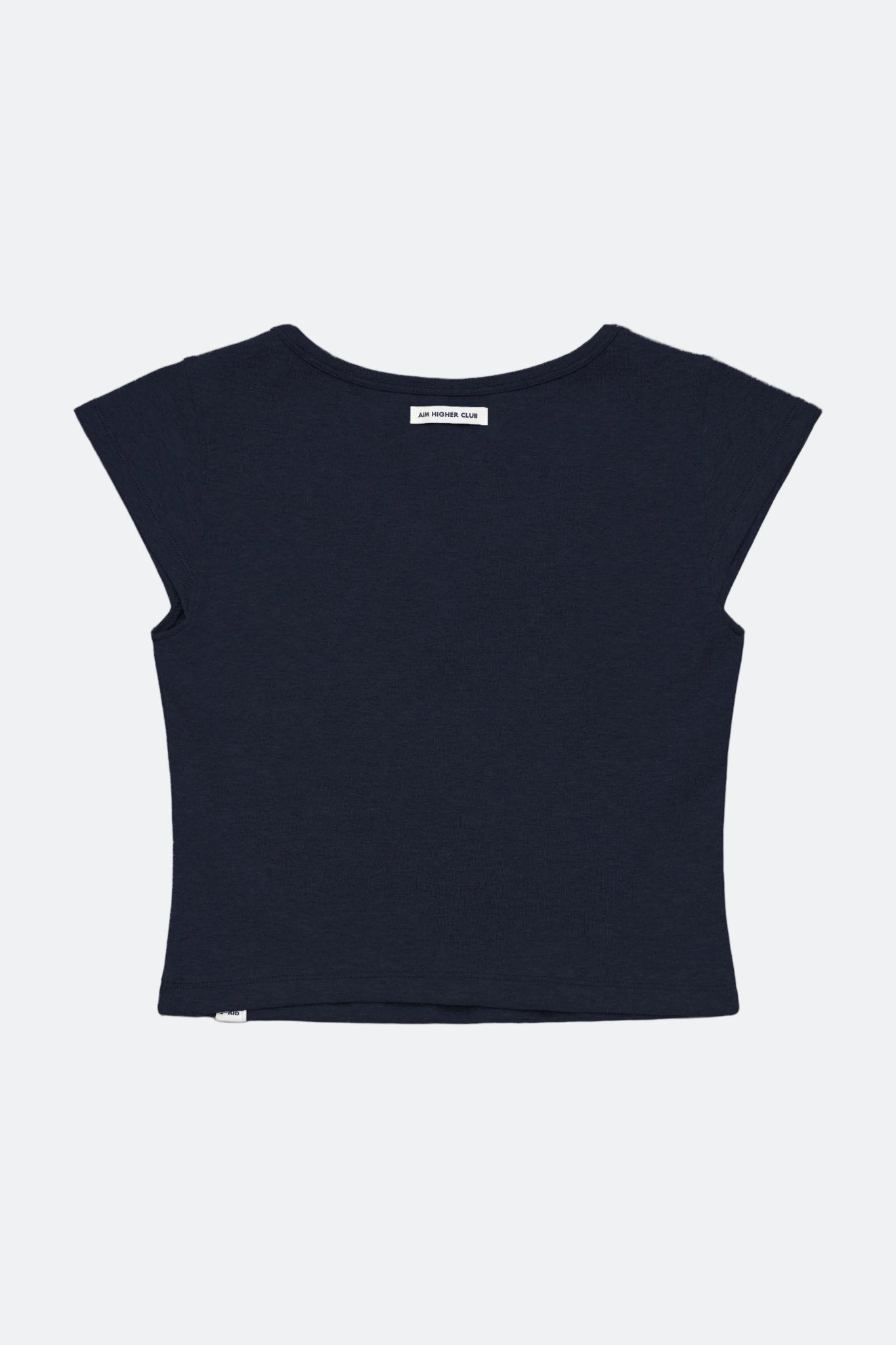 Aim Higher Club Essential V Neck Crop Tee/ Navy - GROGROCERY