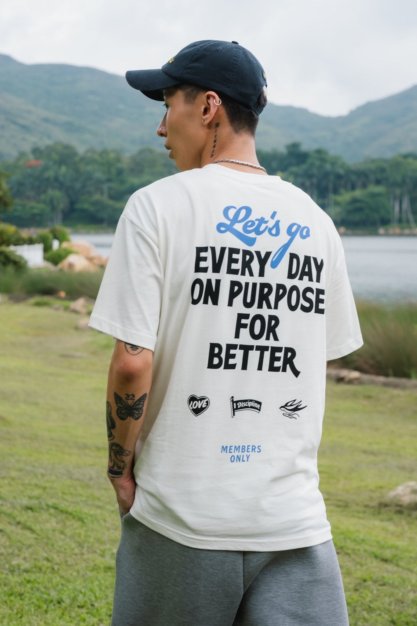 Aim Higher Club Everyday on Purpose Unisex Graphic Tee/ Cream - GROGROCERY