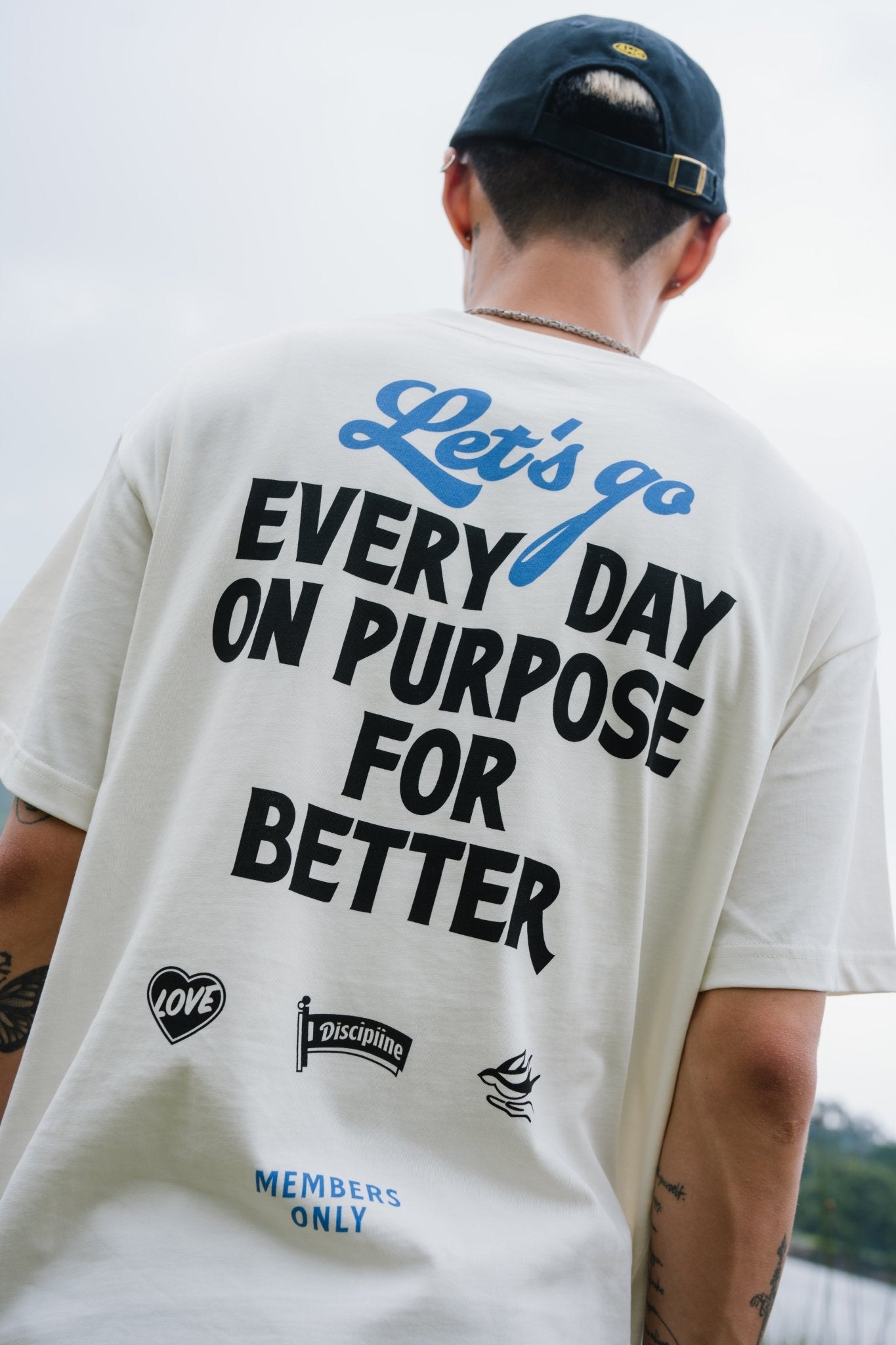Aim Higher Club Everyday on Purpose Unisex Graphic Tee/ Cream - GROGROCERY