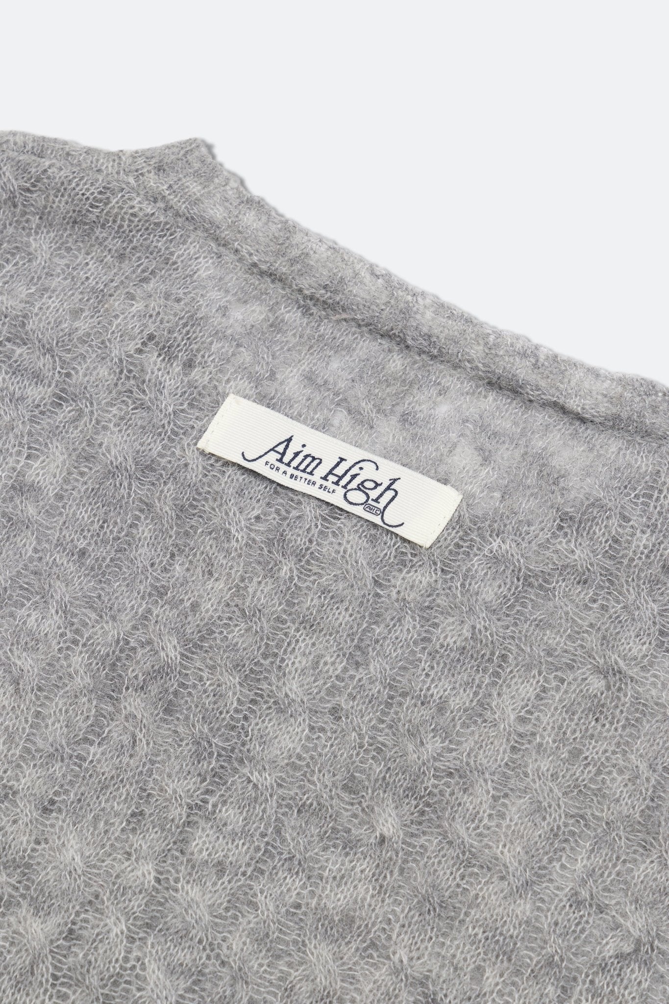 Aim Higher Club Faculty of Sports Knit Crewneck Cropped Cardigan/ Grey - GROGROCERY